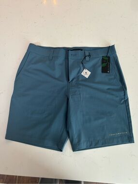 Travis Mathew Men’s Teal Flat Front Performance Shorts